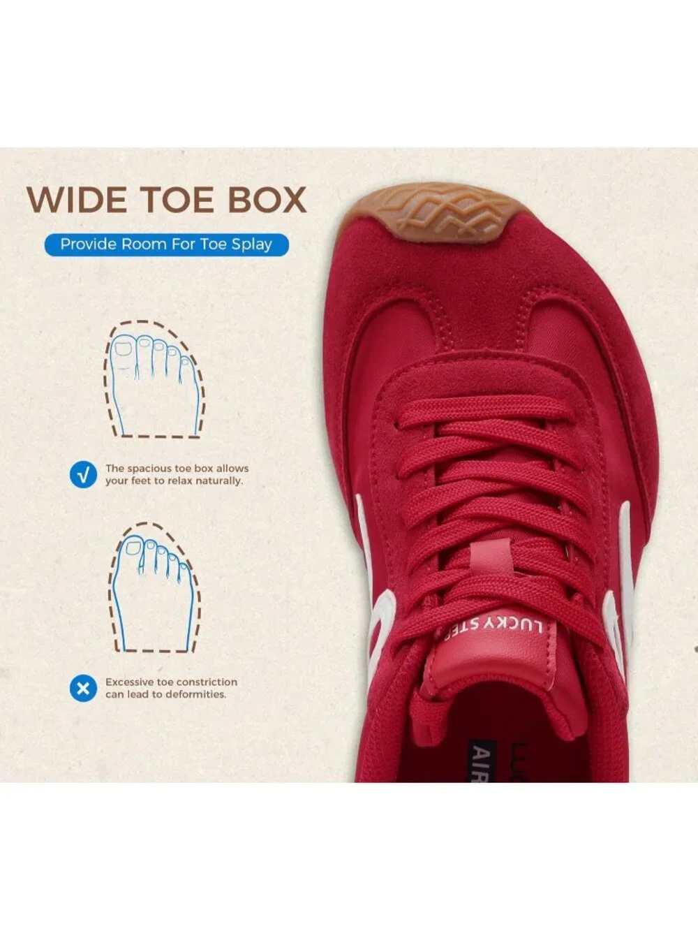 Women's Red Faux Leather Comfortable Classic Casual Thin Sole Walking Sneakers